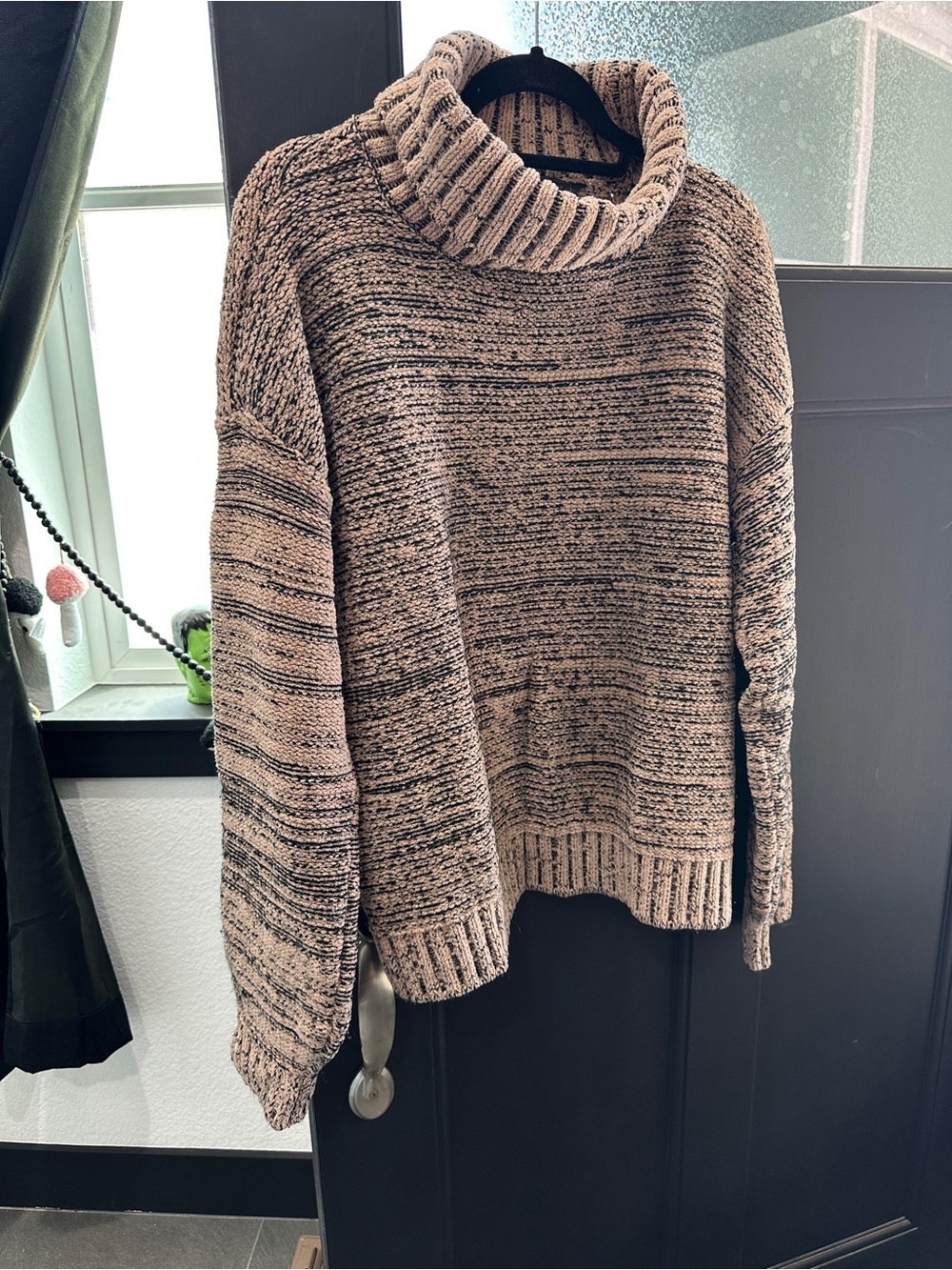 BCBGMaxAzria Striped Knit Turtleneck Sweater Sz L
